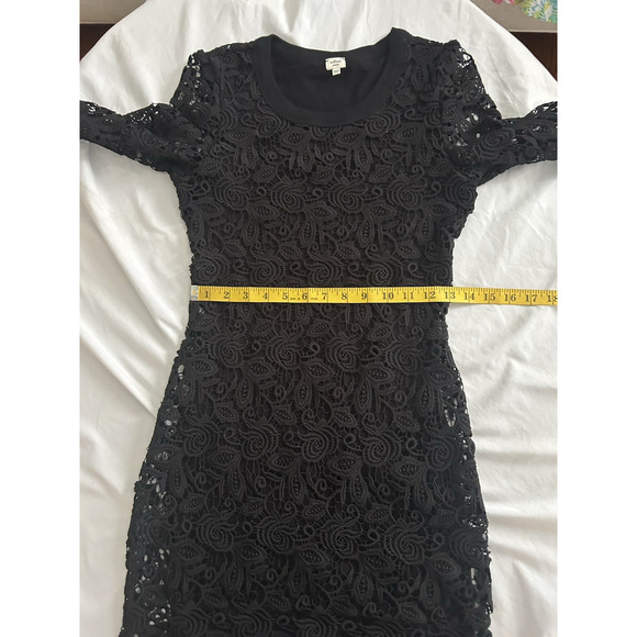 Wilifred Aritzia Floral Lace Bodycon Mini Dress Womens Size XS Black Party Event - Picture 5 of 8